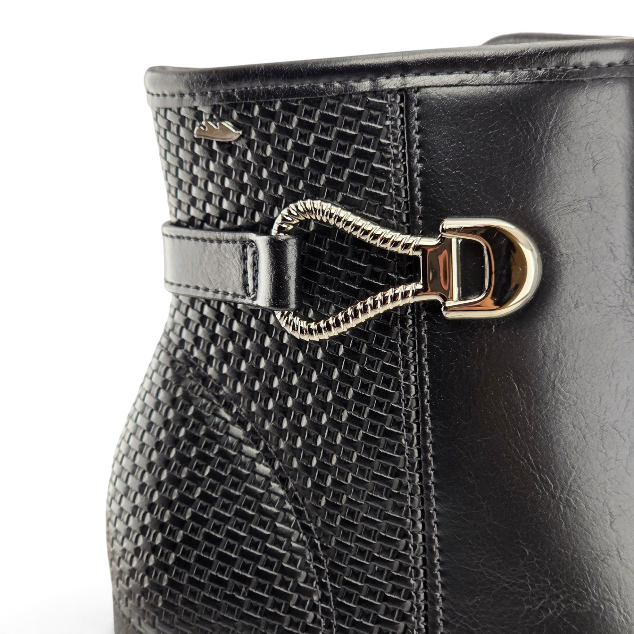 Bota Feminina Dakota Vieri Cano Curto Com Salto Bloco Detalhe Fivela Trabalhada - d2193 Preto 5