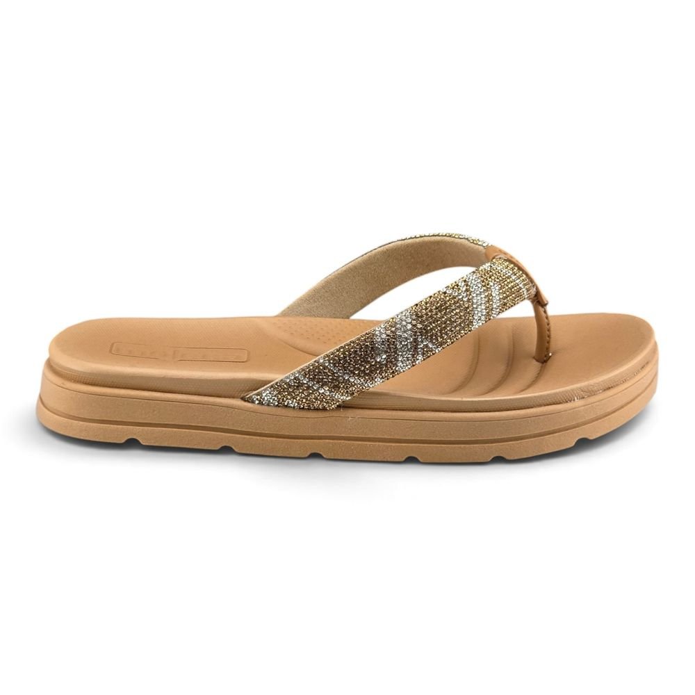 Tamanco Feminino Moleca  Solado Flatform Tratorada Leve Tiras Com Aplicação de Strass - 5490221