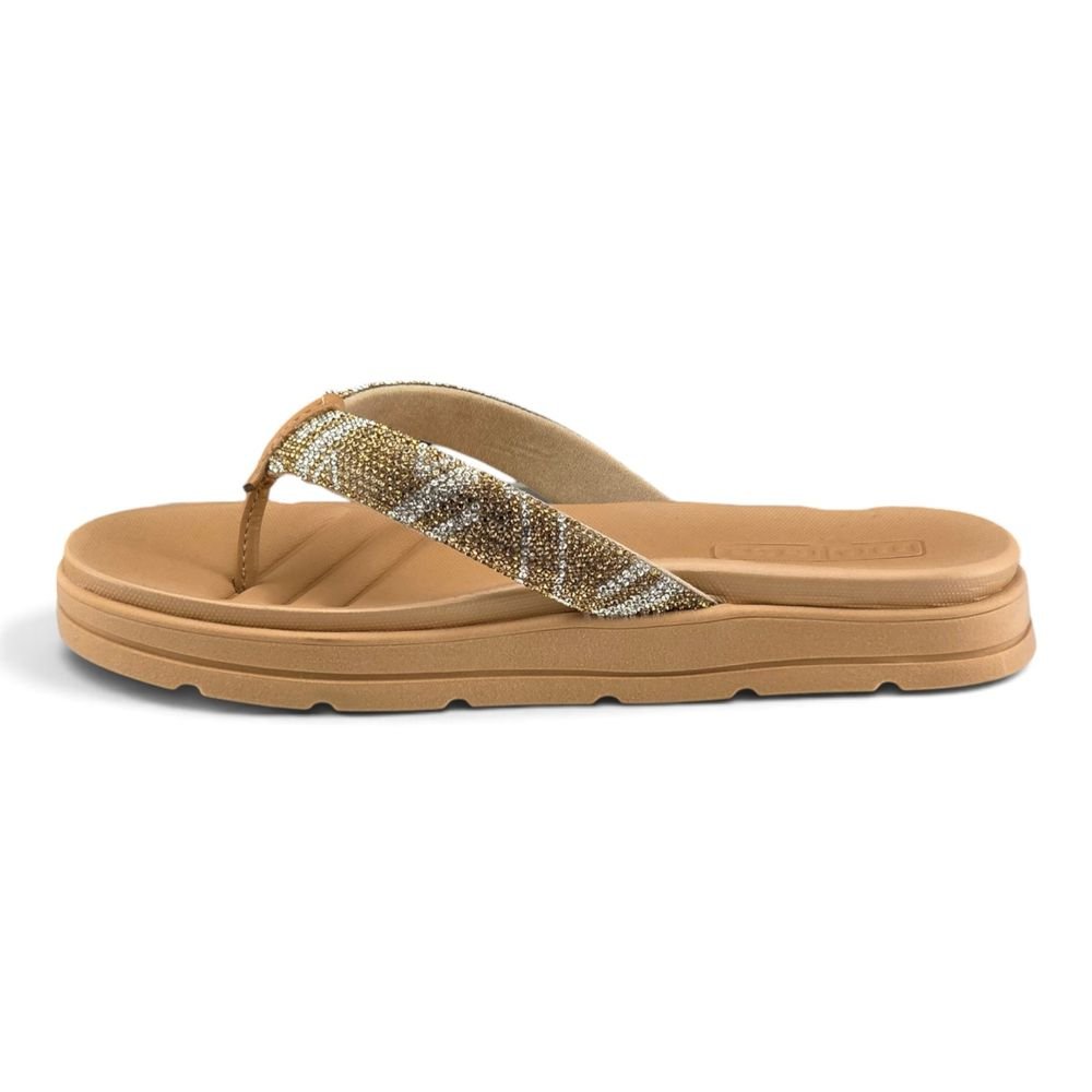 Tamanco Feminino Moleca Solado Flatform Tratorada Leve Tiras Com Aplicação de Strass - 5490221 Bege 3
