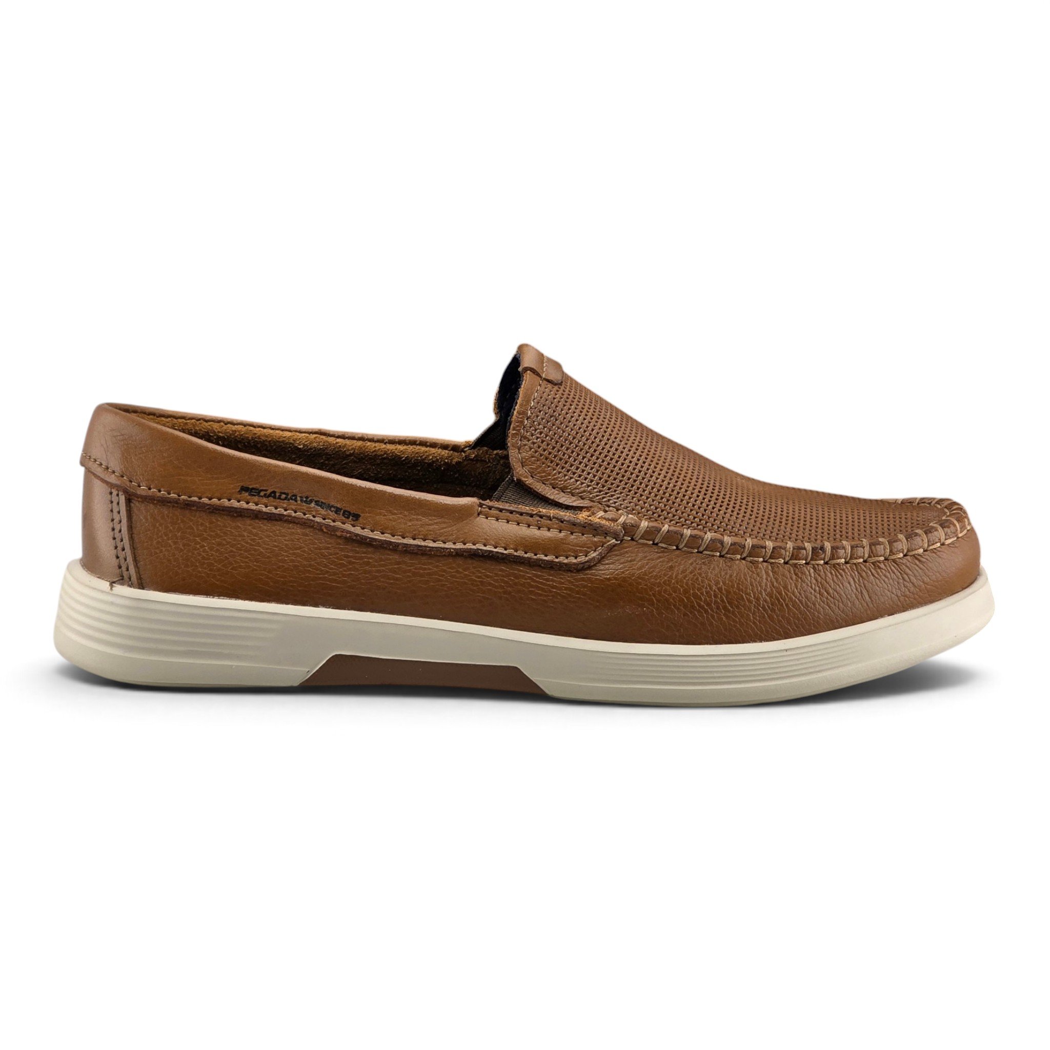 Sapato Masculino Pegada Mocassim Levitech Couro Detalhe Costura Lateral Com Elástico - 142306