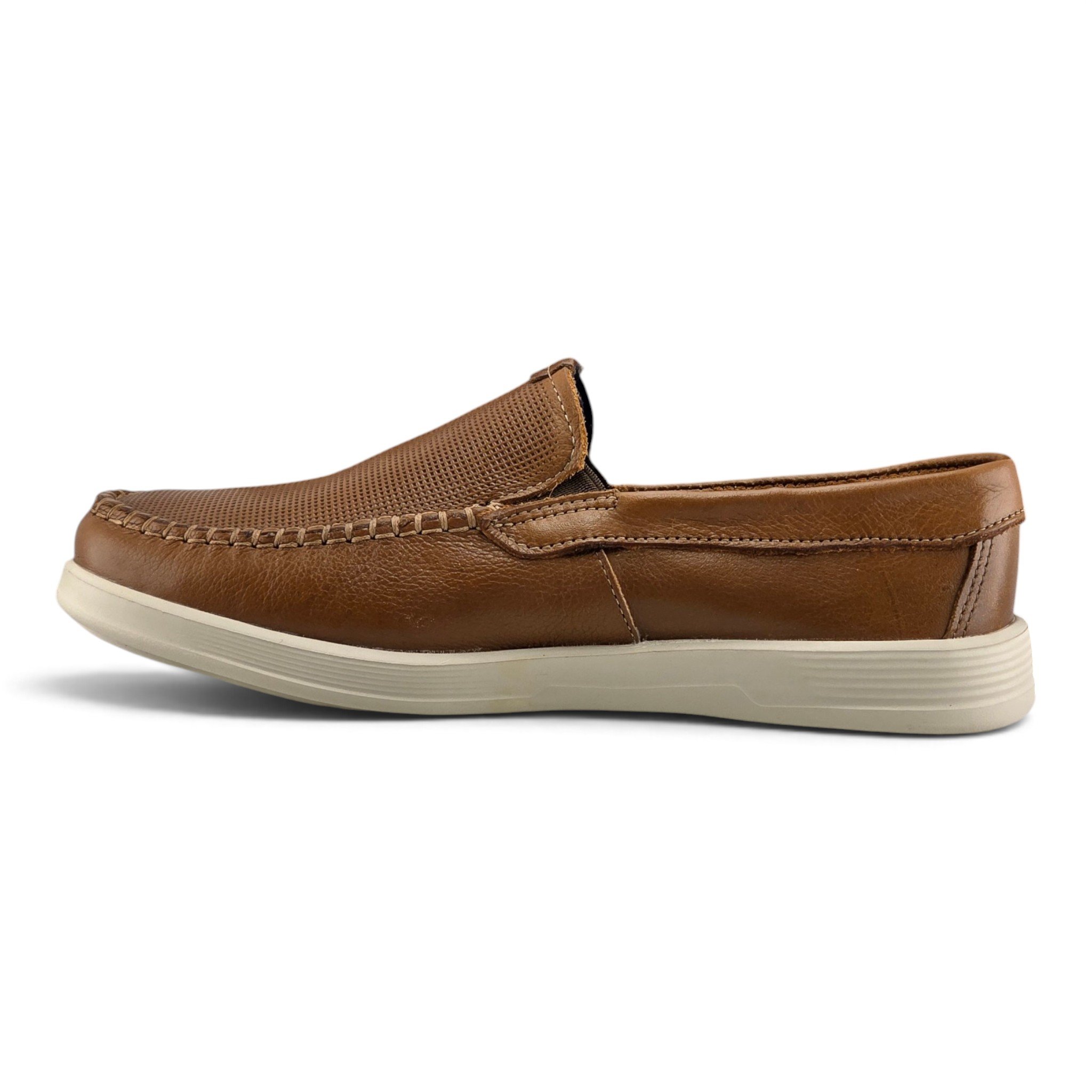 Sapato Masculino Pegada Mocassim Levitech Couro Detalhe Costura Lateral Com Elástico - 142306 Marrom 3