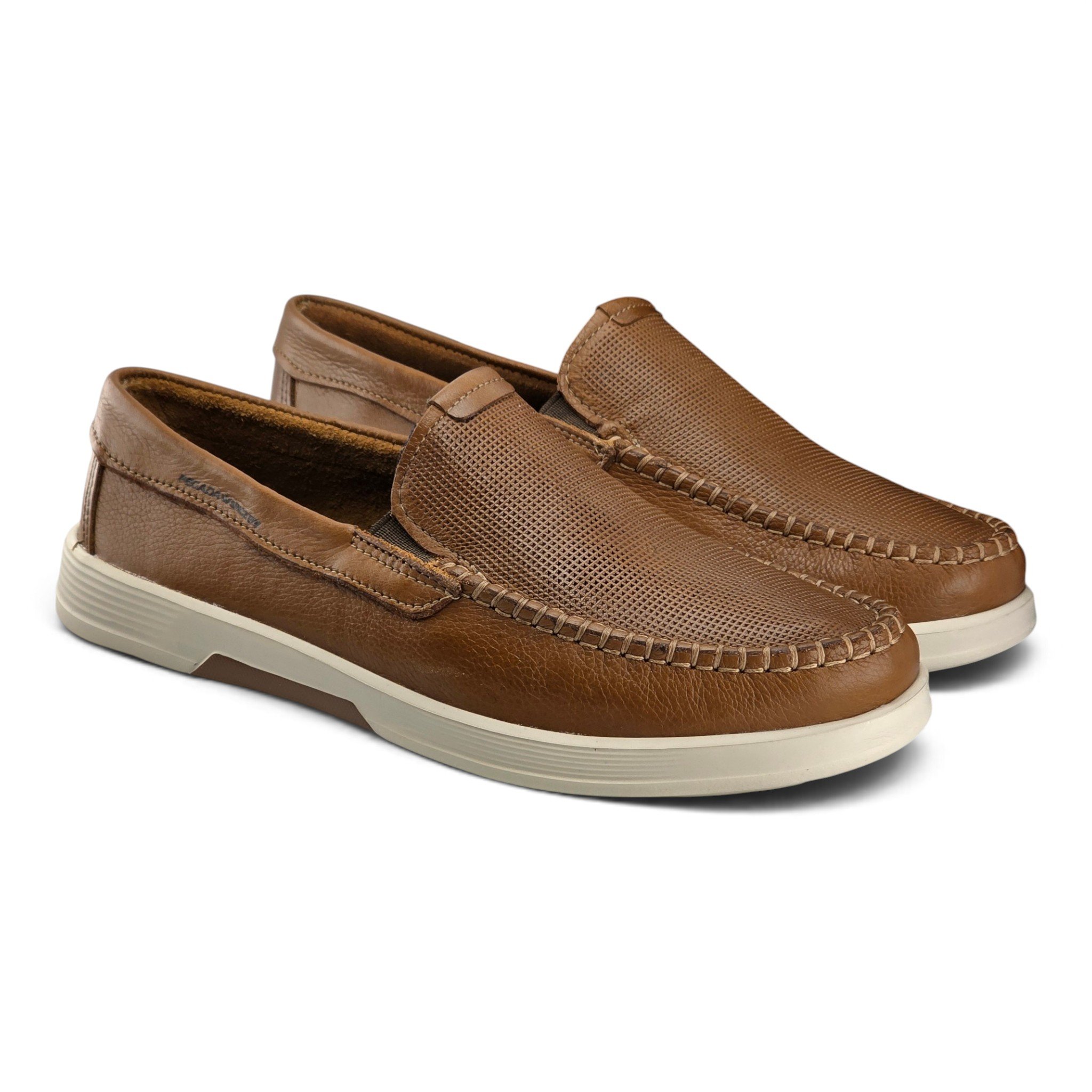 Sapato Masculino Pegada Mocassim Levitech Couro Detalhe Costura Lateral Com Elástico - 142306 Marrom 4