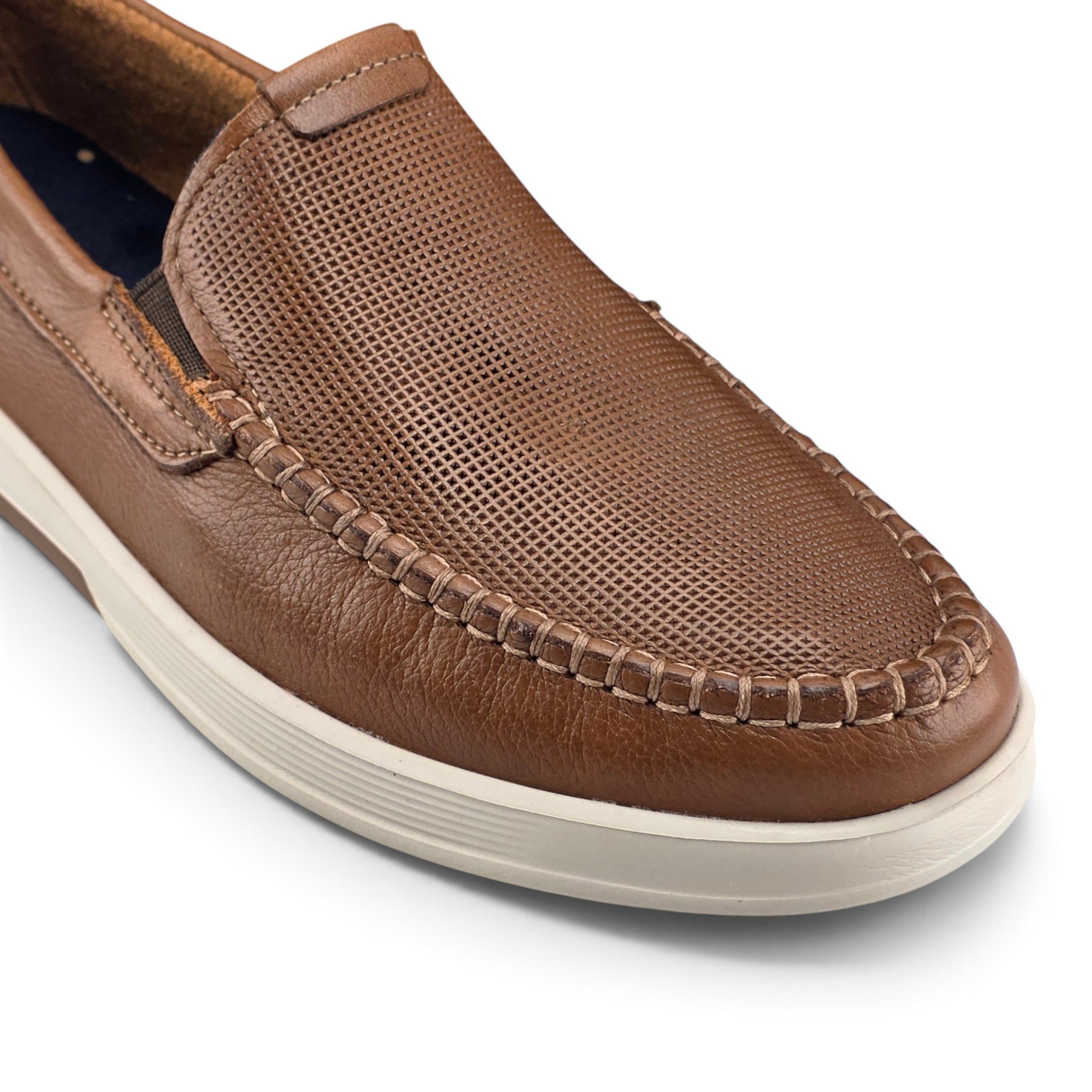 Sapato Masculino Pegada Mocassim Levitech Couro Detalhe Costura Lateral Com Elástico - 142306 Marrom 5