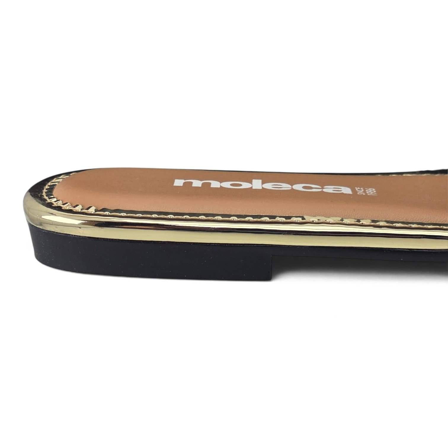 Tamanco Feminino Moleca Rasteira Napa Verniz Sola Detalhe Metal - 5435553 Preto 7