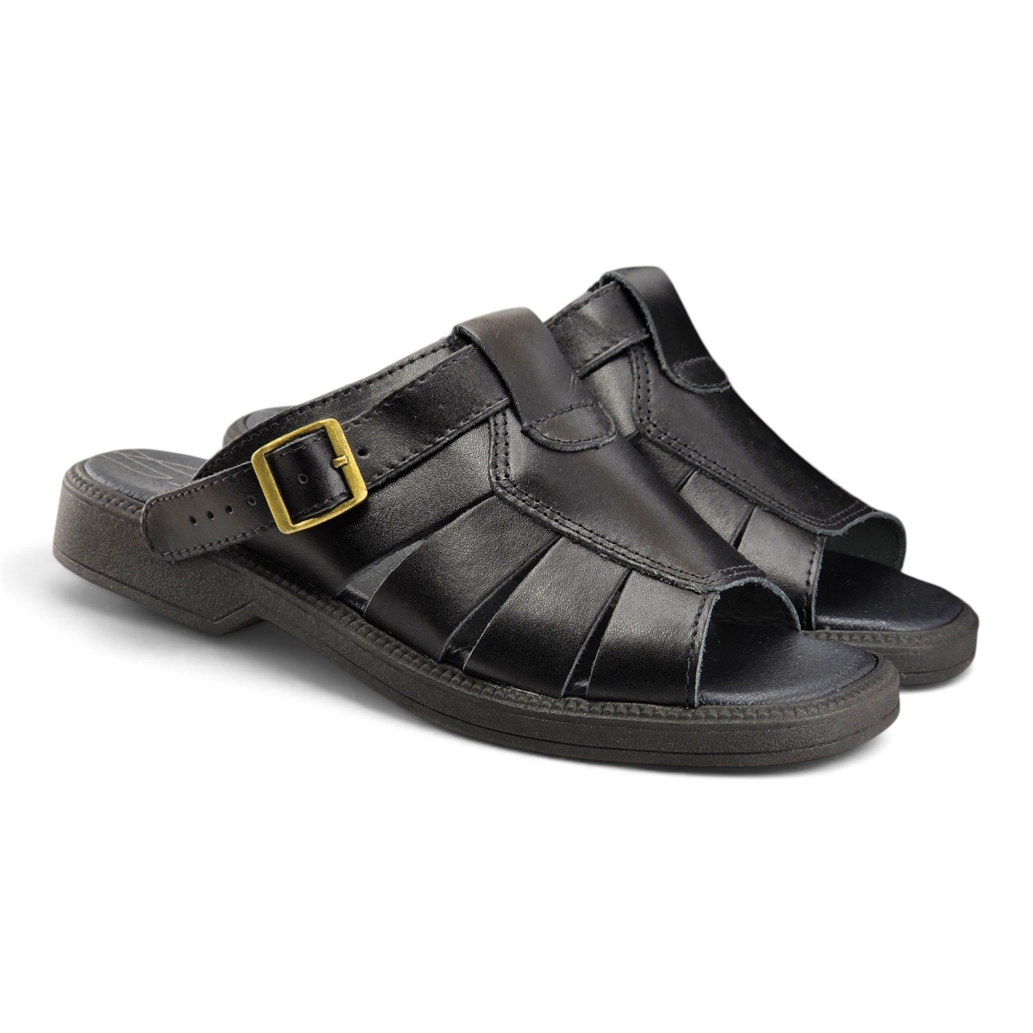 Chinelo Que Vira Sandália Masculino Itapuã em Couro - 1603 Preto 6
