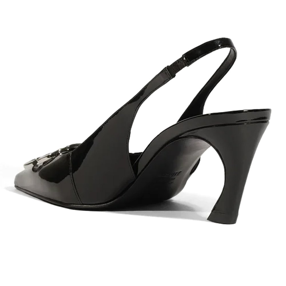 Scarpin Schutz Slingback Couro Preto Preto 4