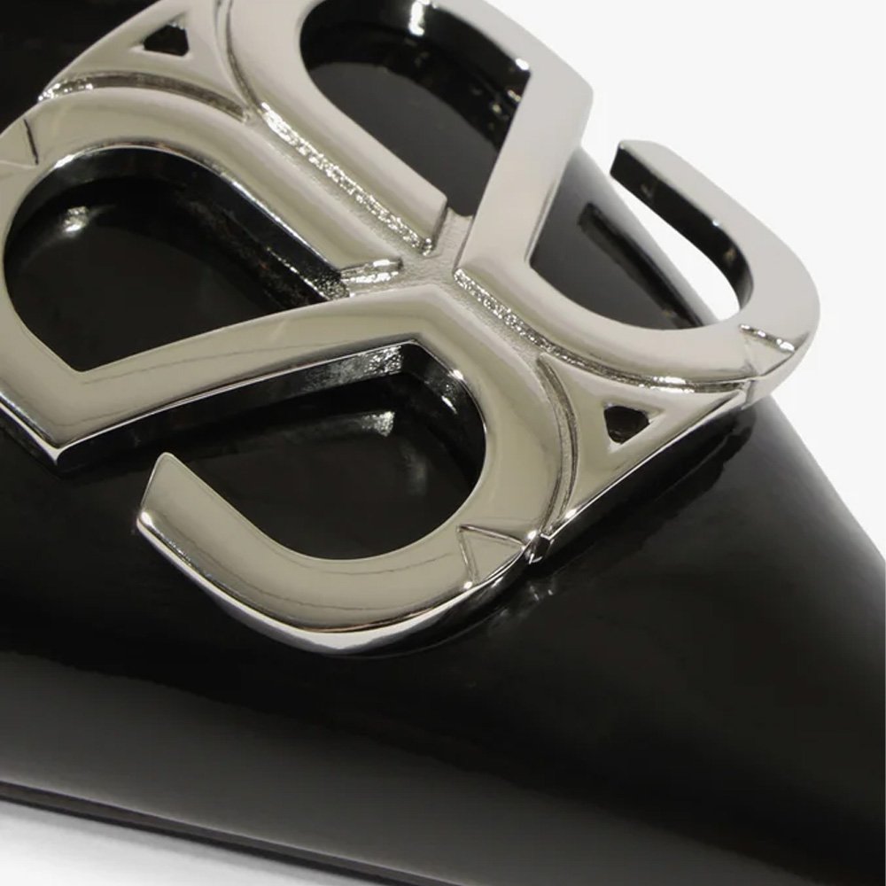 Scarpin Schutz Slingback Couro Preto Preto 6