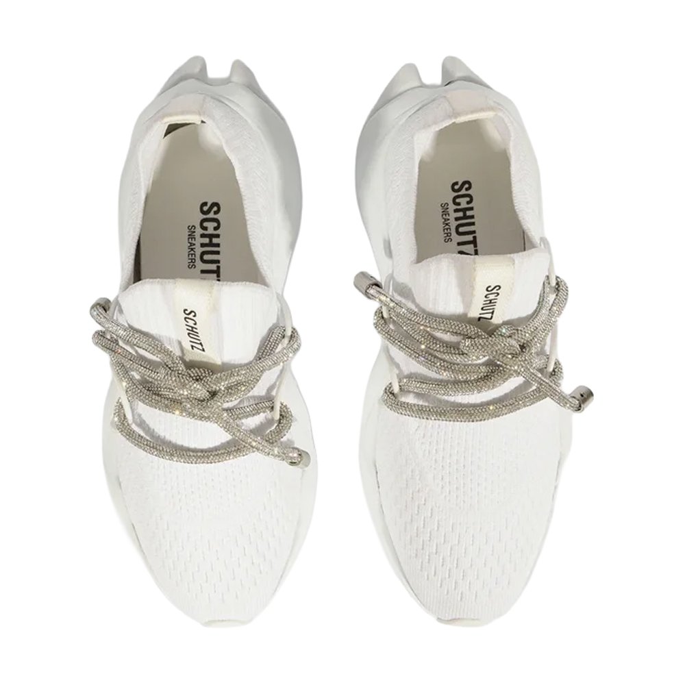 Tênis Schutz Tecido Knit Brilho Branco Branco 3
