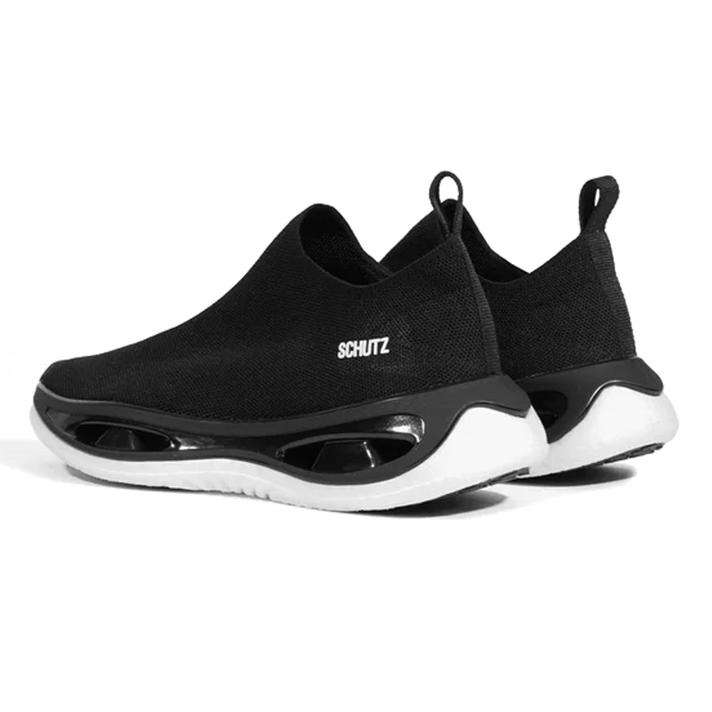 Tênis Schutz Slip On Knit Tecido Preto Preto 4