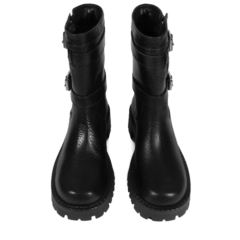 Bota Schutz Tratorada Raven Couro Cano Médio Preta Preto 3