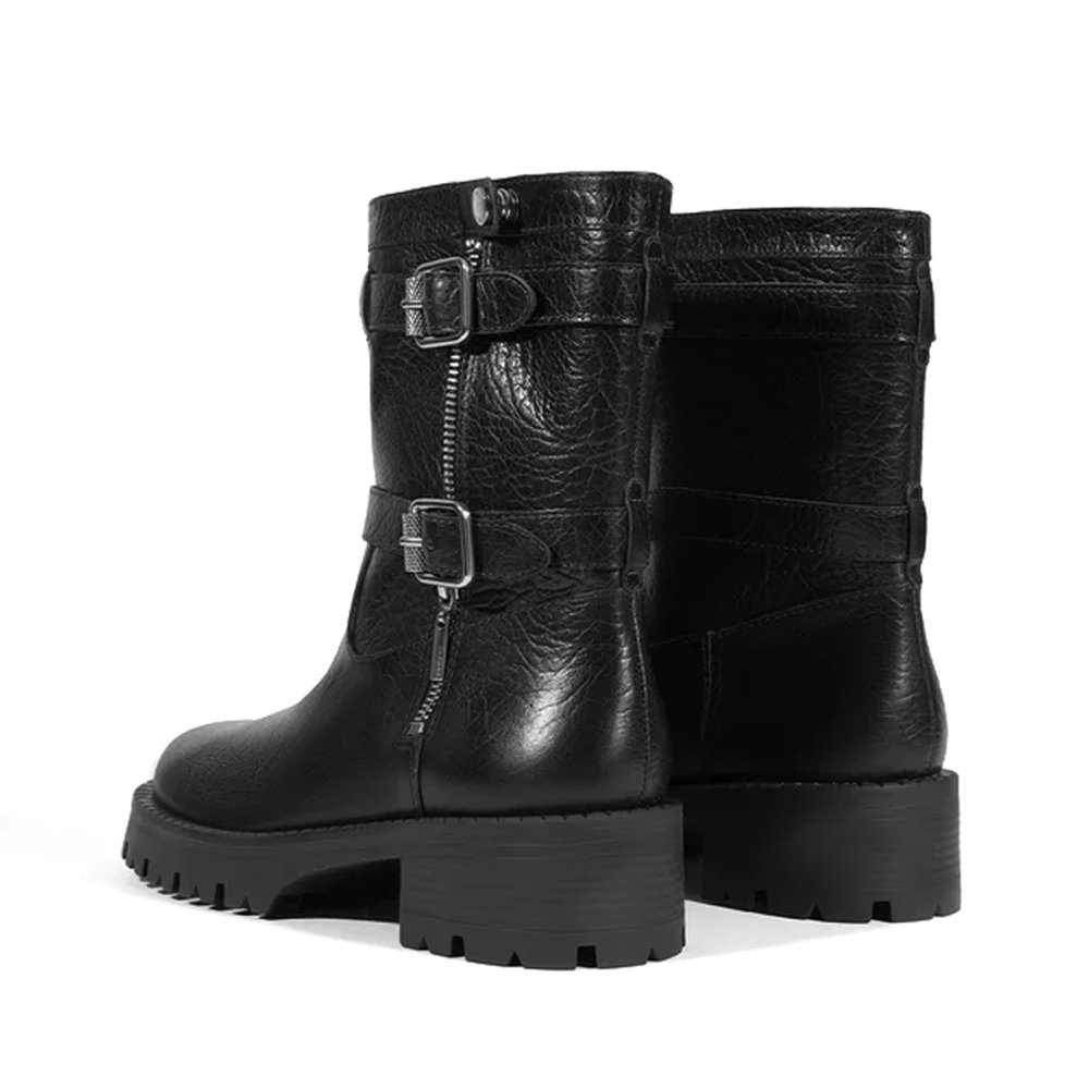 Bota Schutz Tratorada Raven Couro Cano Médio Preta Preto 4