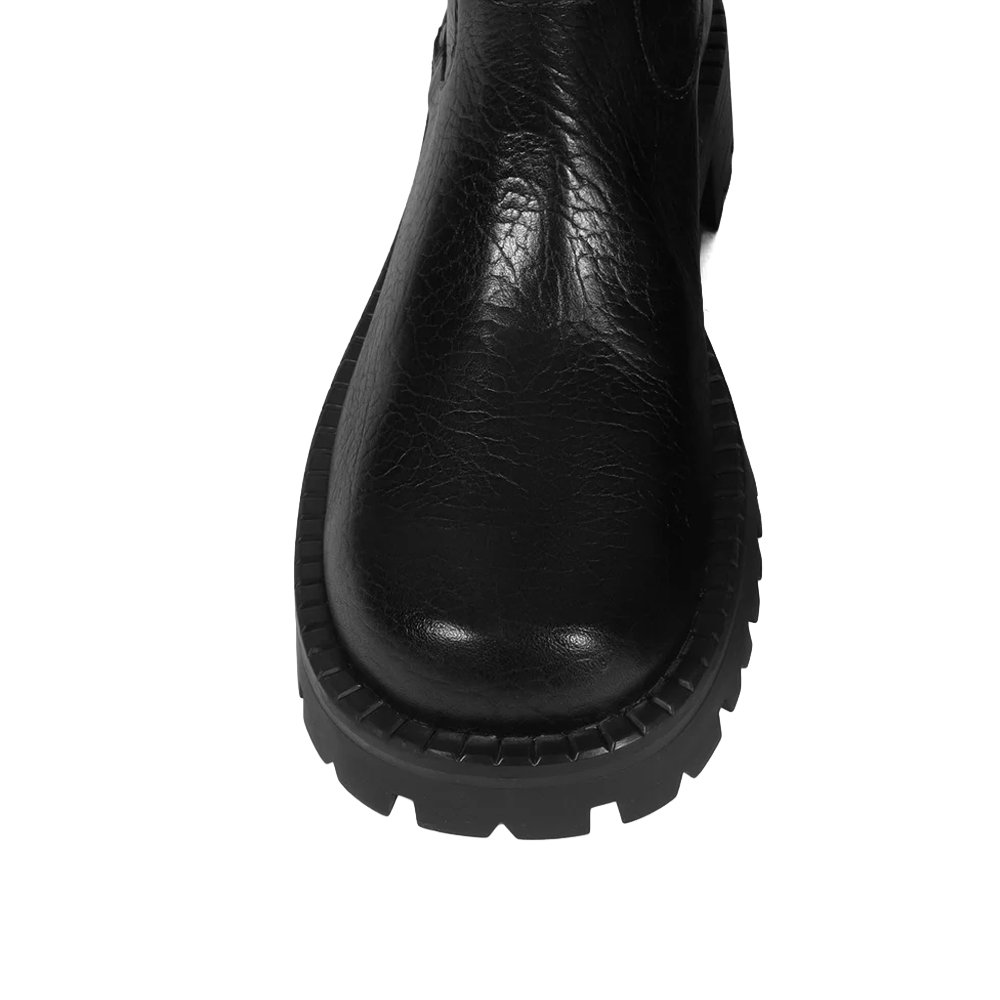 Bota Schutz Tratorada Raven Couro Cano Médio Preta Preto 6