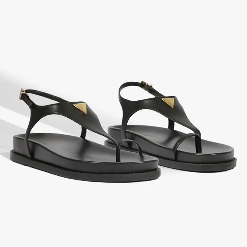 Sandália Papete Schutz Couro Marrom Claro Preto 3