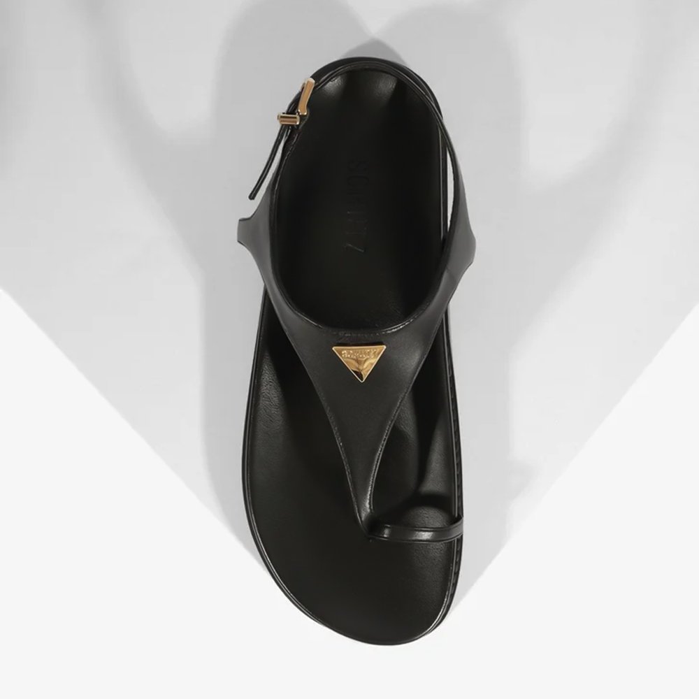Sandália Papete Schutz Couro Marrom Claro Preto 5