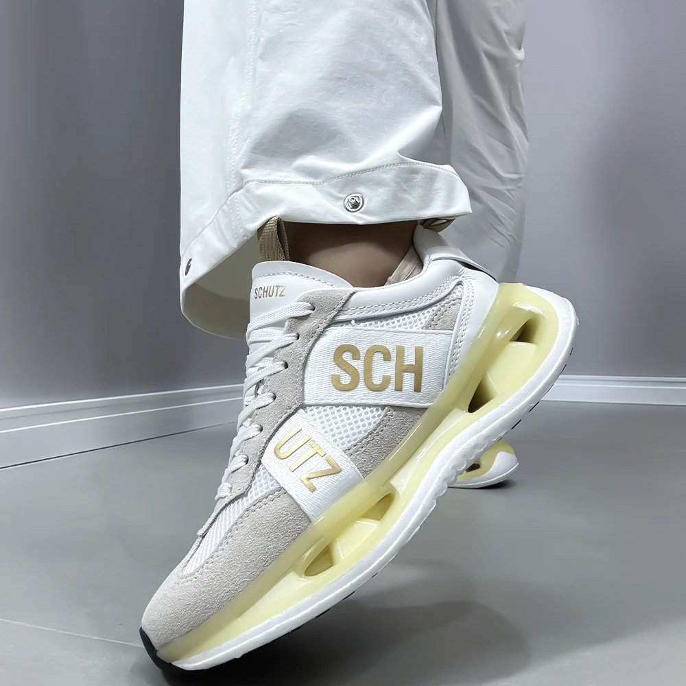 Tênis Schutz Casual Camurça Logo Branco Branco 2