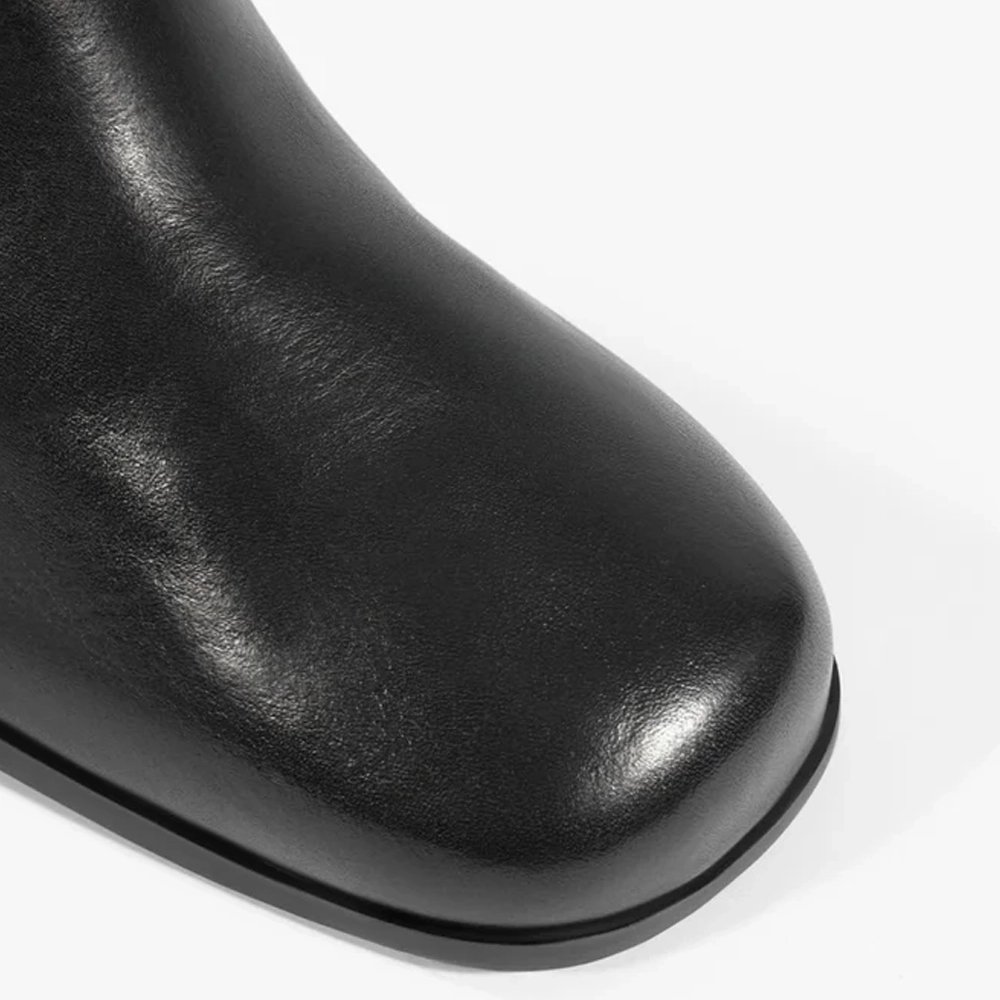 Bota Schutz Bloco Couro Cano Curto Preta Preto 6