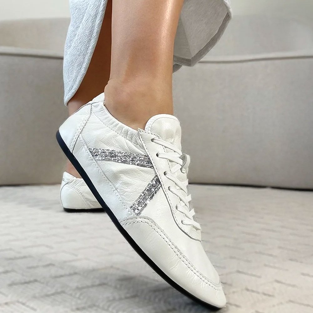 Tênis Schutz Sneakerina Retro 95 Couro Brilho Branco Branco 2