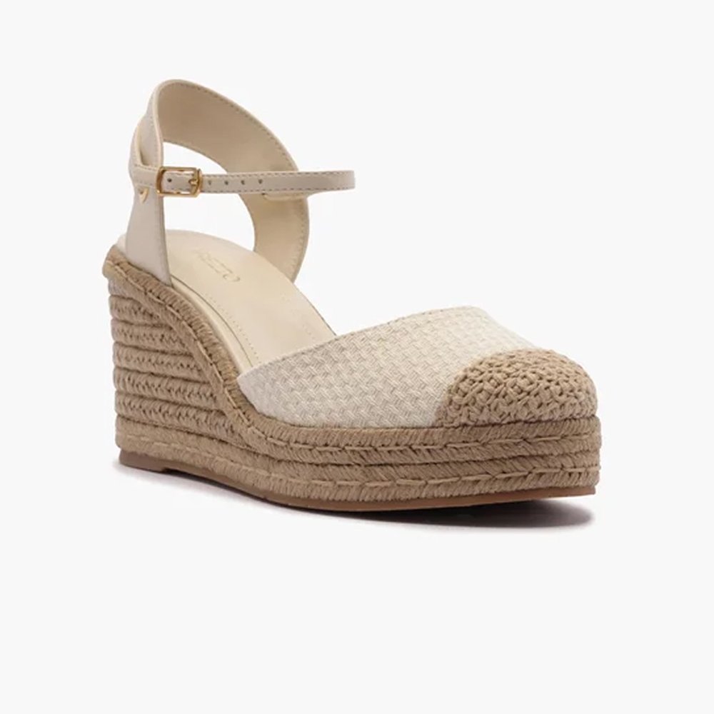 Sandália Espadrille Arezzo Off White Tecido Plataforma Off White 3