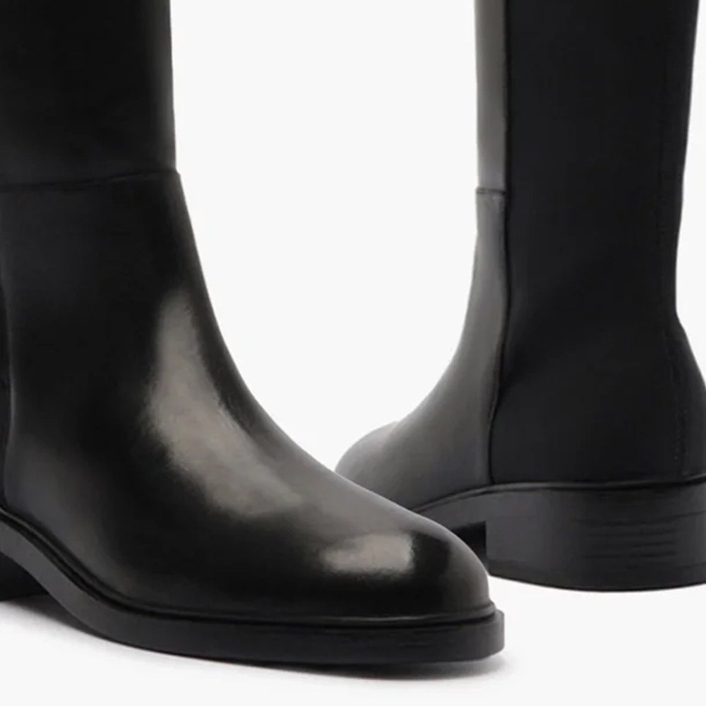 Bota Arezzo Over The Knee Preta Couro Salto Baixo Preto 6