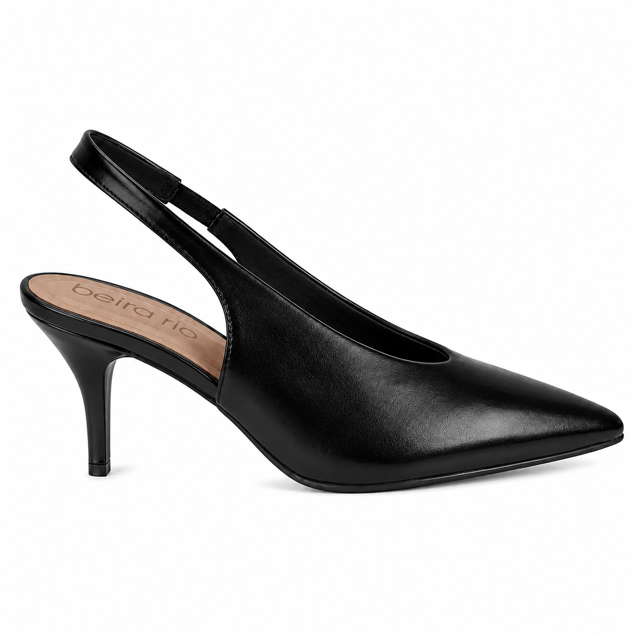 Scarpin Beira Rio Salto Alto Agulha Bico Fino 4122.1607 Preto 2