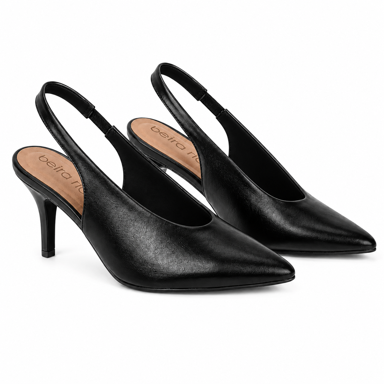Scarpin Beira Rio Salto Alto Agulha Bico Fino 4122.1607 Preto 3
