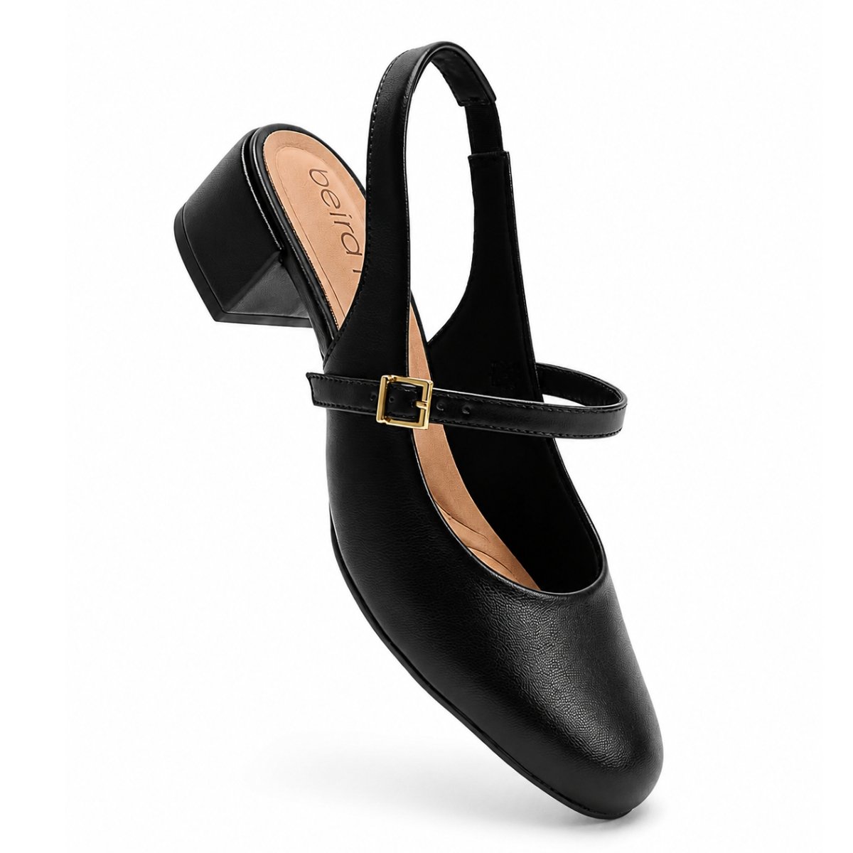Scarpin Beira Rio SlingBack Salto Bloco Baixo 4301.116 Preto 2