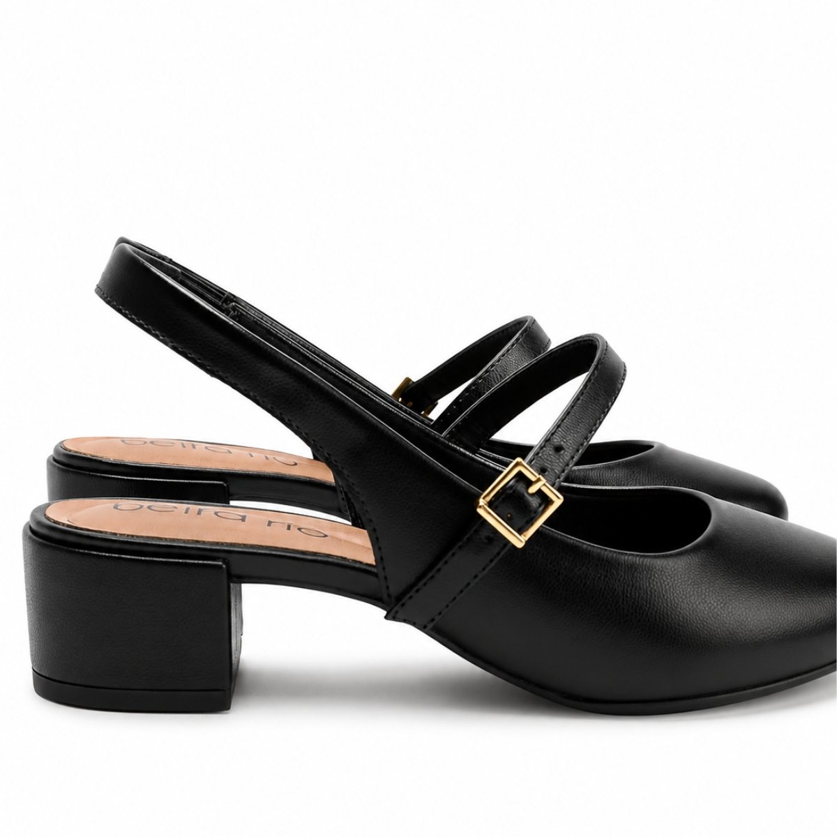 Scarpin Beira Rio SlingBack Salto Bloco Baixo 4301.116 Preto 3