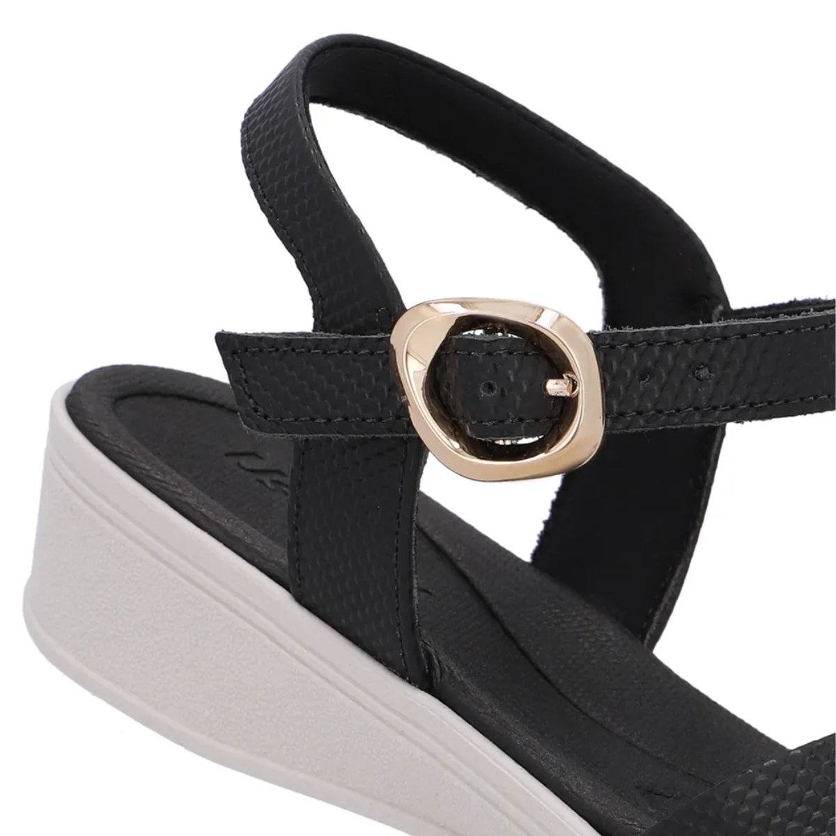 Sandália Anabela Usaflex Tiras Cruzadas Texturizada UD04002 Preto 4
