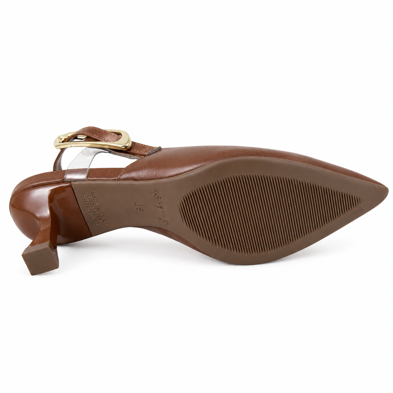 Scarpin Bebecê Slingback Feminino Salto Taça Baixo T3814-381 Marrom 4