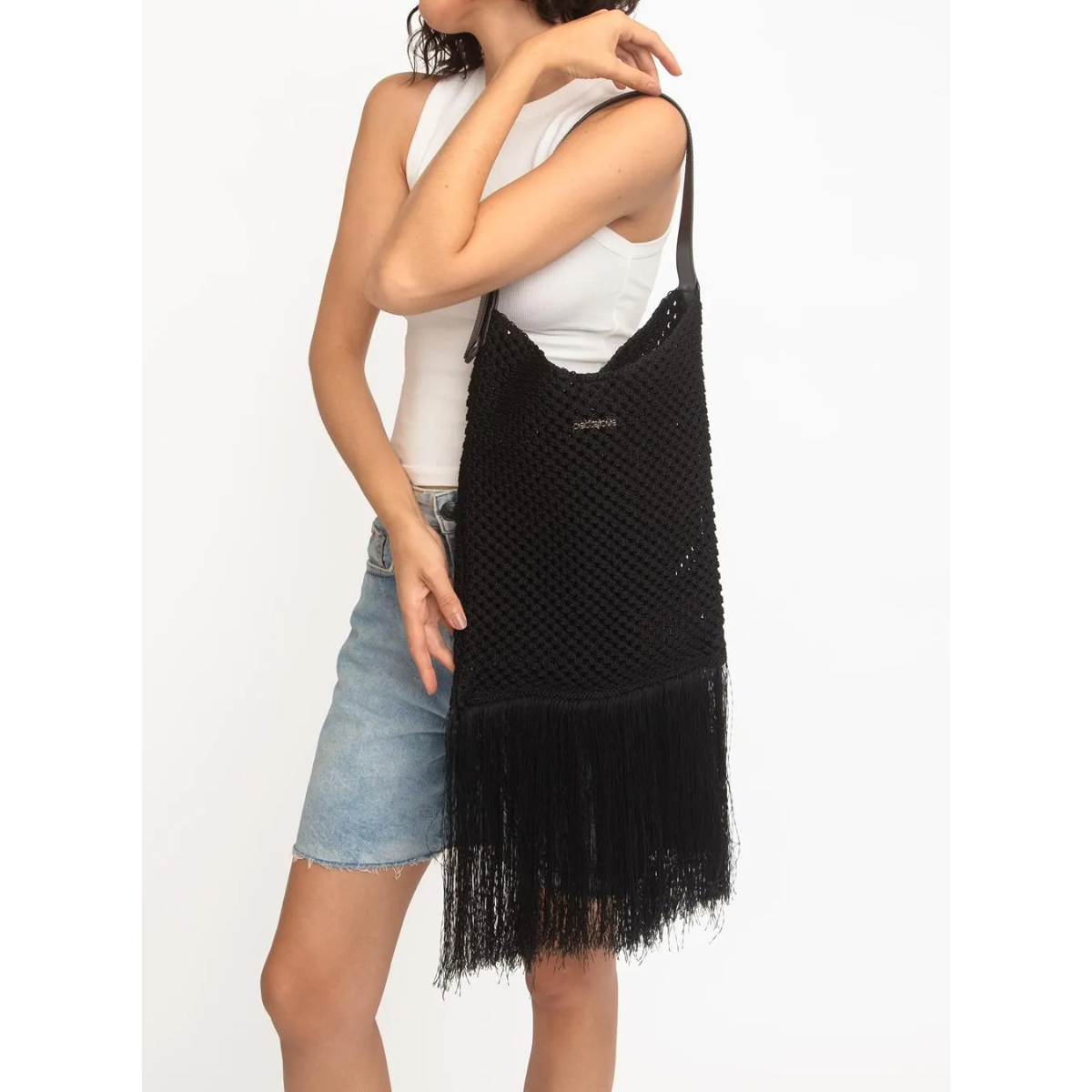 Bolsa Feminina Petite Jolie em Knit Texas PJ11412 Preto 3