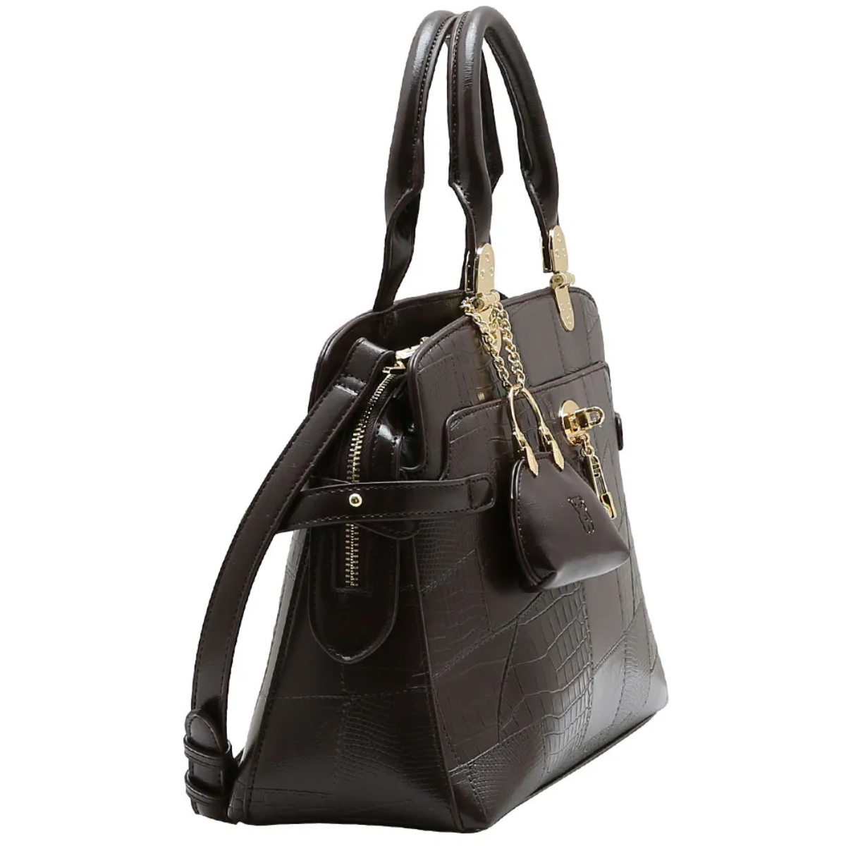 Bolsa Chenson Satchel Feminina New Croco Style 3485577 Preto 5