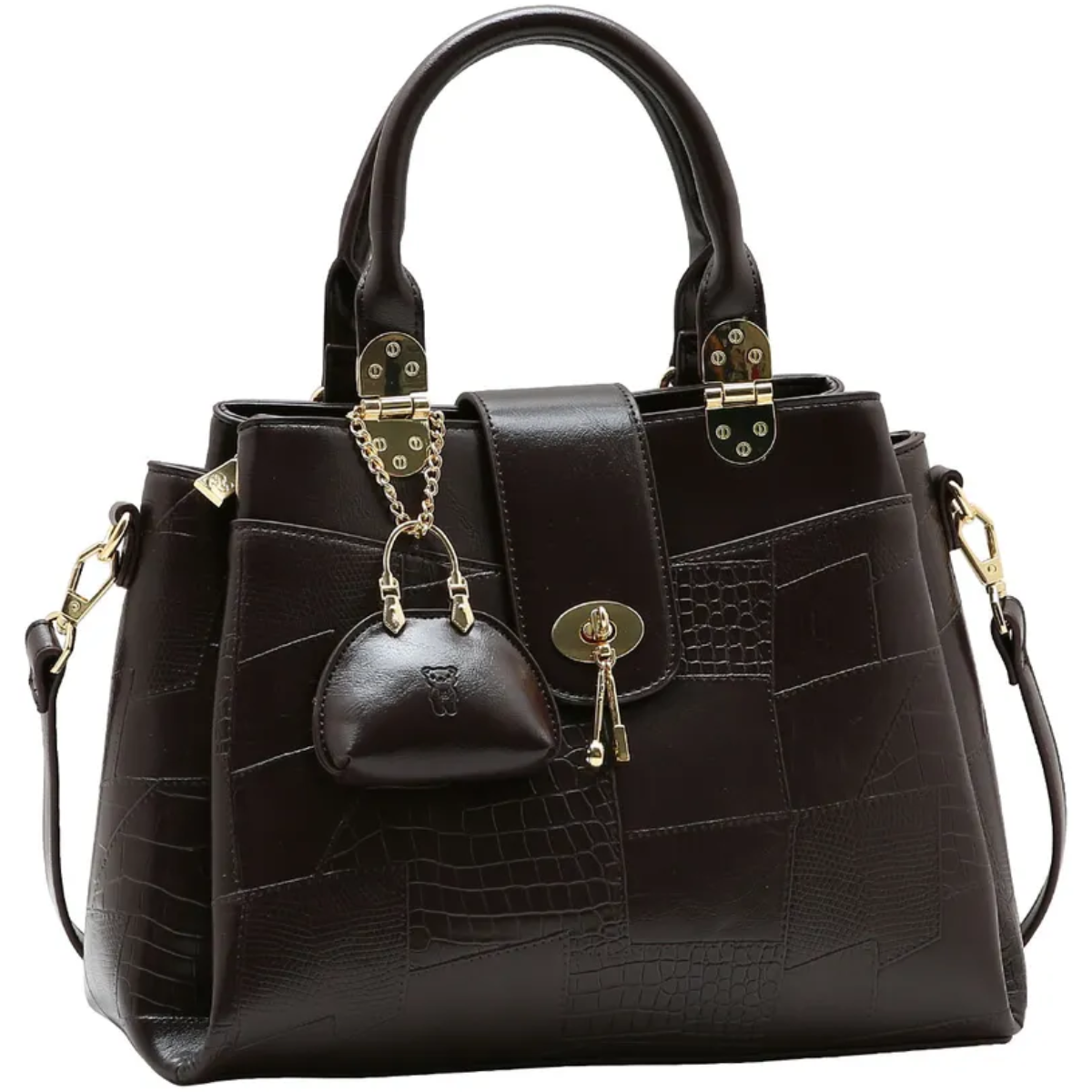 Bolsa Chenson Croco Charm Feminina 3485576 Marrom 1