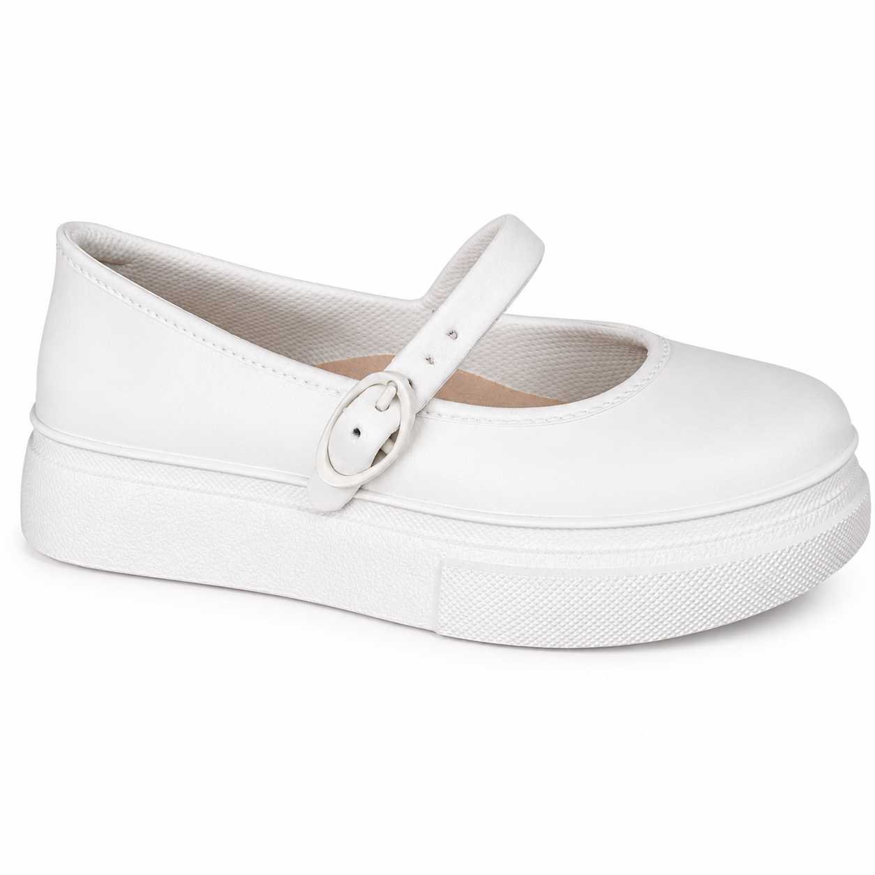 Sapato Moleca Flatform Mary Jane EVA Colegial Fofa 5850.100 Branco 2