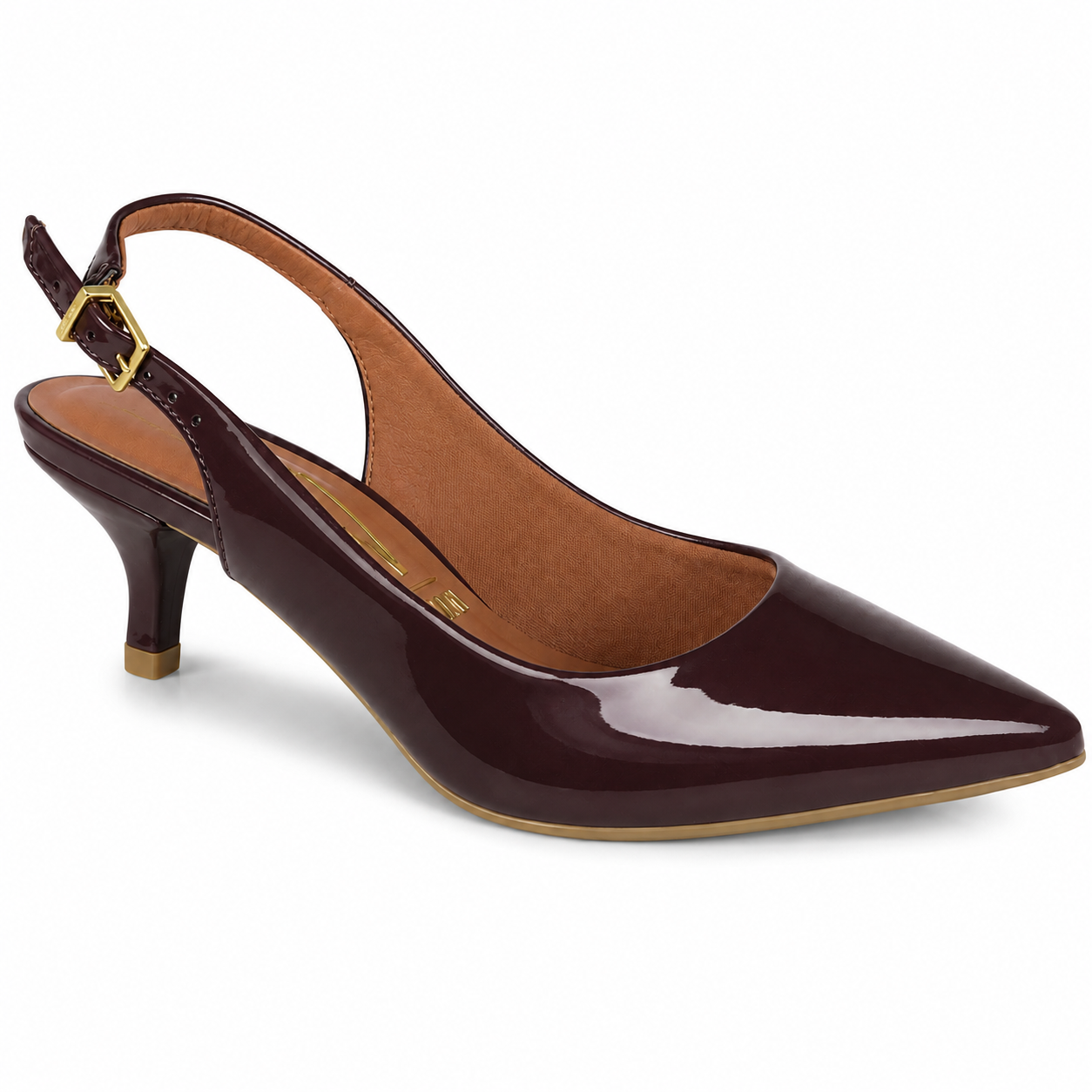 Scarpin Vizzano Slingback Salto Kitten Bico Fino 1122.806 Marrom 2