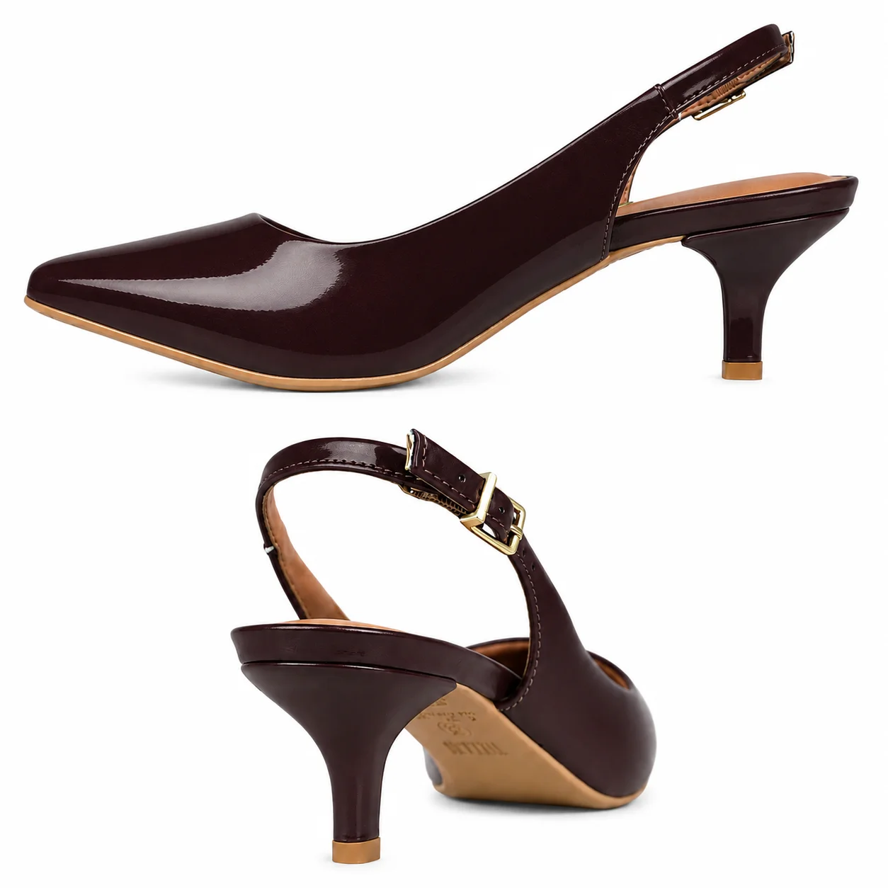 Scarpin Vizzano Slingback Salto Kitten Bico Fino 1122.806 Marrom 3