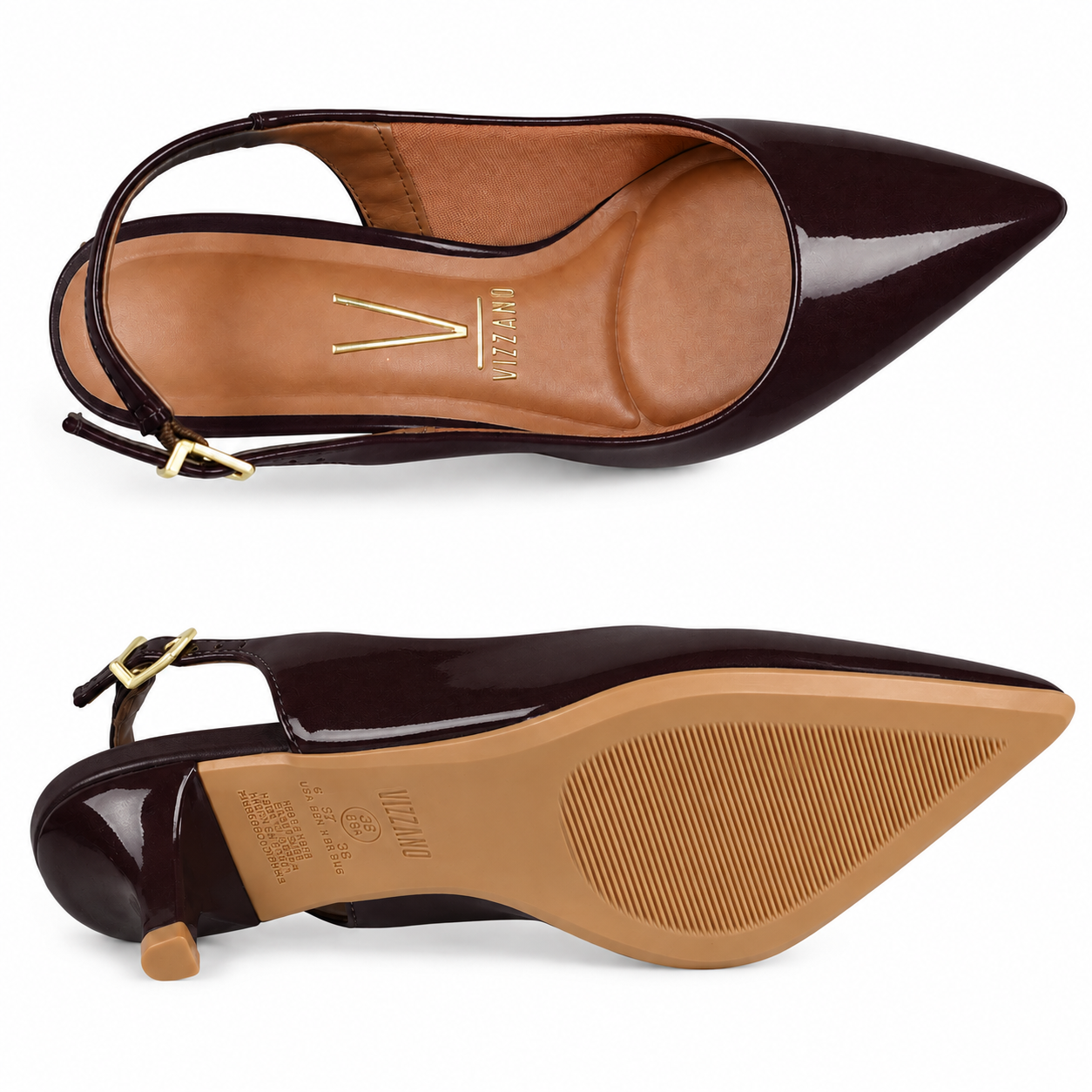 Scarpin Vizzano Slingback Salto Kitten Bico Fino 1122.806 Marrom 4