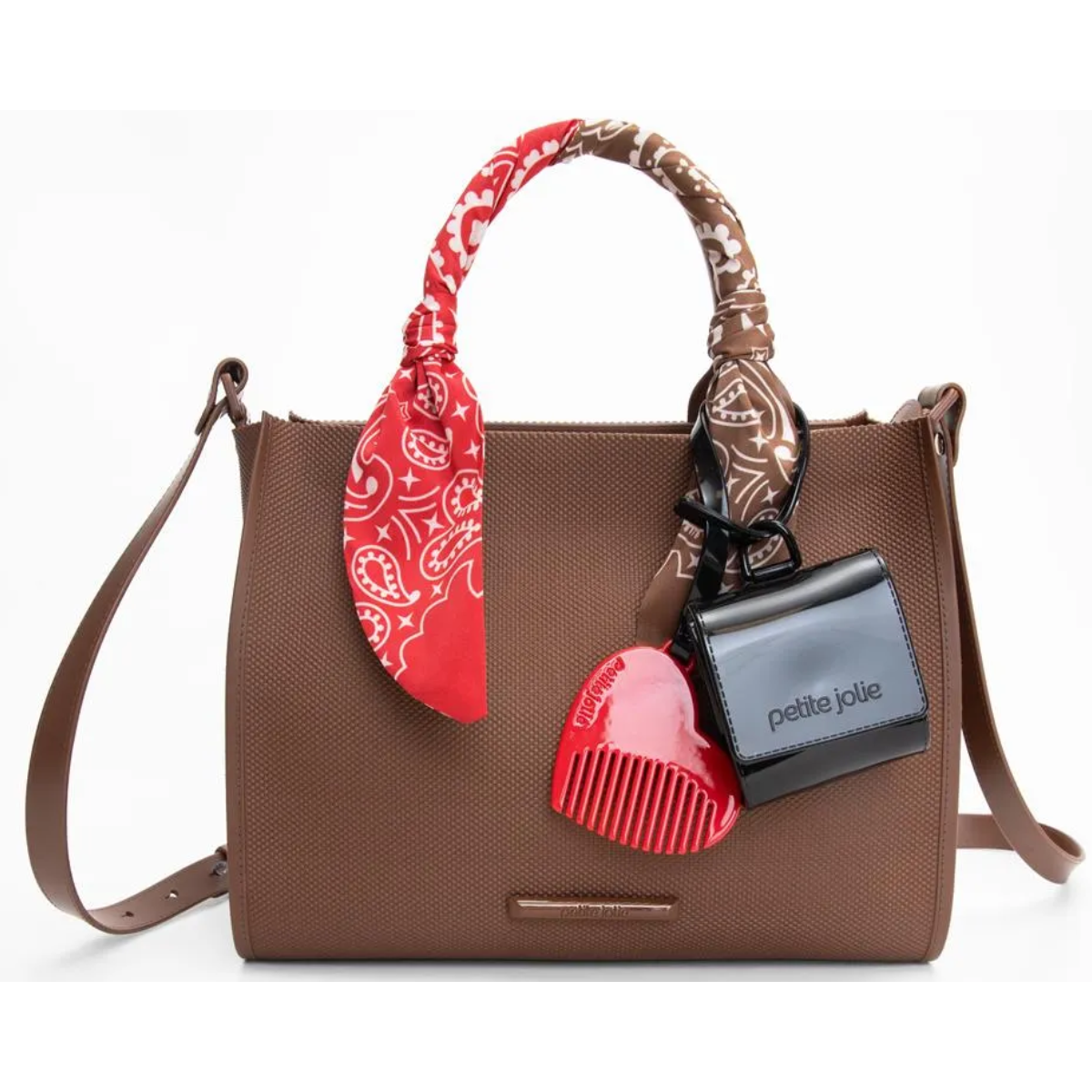 Bolsa Petit Jolie Tote Heaven Lenço Estampado Média PJ11409 Bege 3