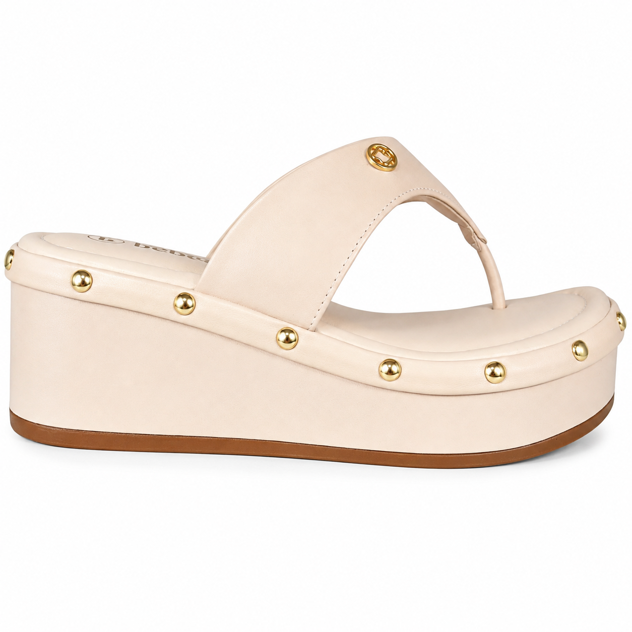 Tamanco Bebecê Sandália Plataforma de Dedo Boho T4068-453 Bege 2