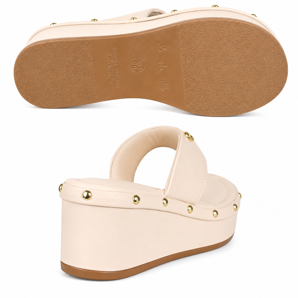 Tamanco Bebecê Sandália Plataforma de Dedo Boho T4068-453 Bege 4
