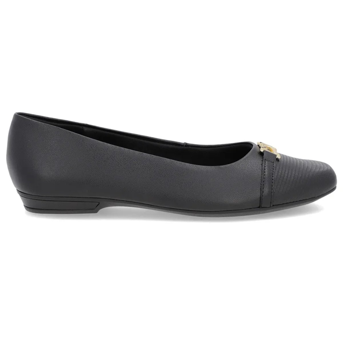 Sapatilha Usaflex Bico Quadrado Feminina Couro UC05003 Preto 2