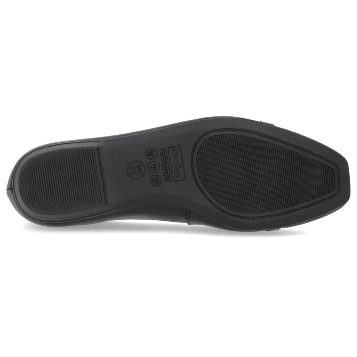 Sapatilha Usaflex Bico Quadrado Feminina Couro UC05003 Preto 5