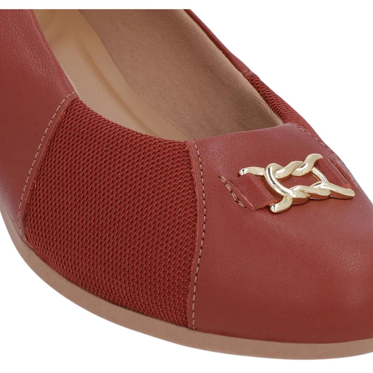 Scarpin Usaflex Feminino Salto Baixo Bloco Joanete UF04004 Marrom 4