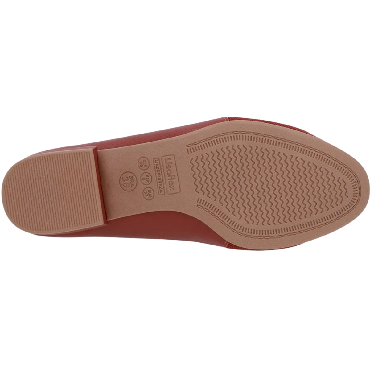 Scarpin Usaflex Feminino Salto Baixo Bloco Joanete UF04004 Marrom 5