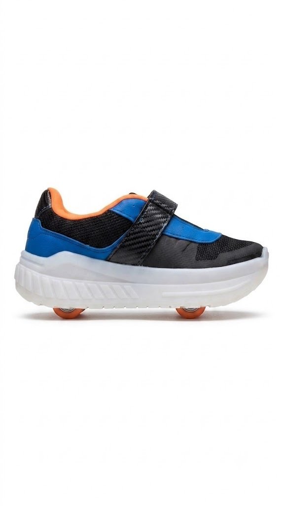 Tenis Kidy Rodinha com Luz Infantil Meninos Preto/Azul 6