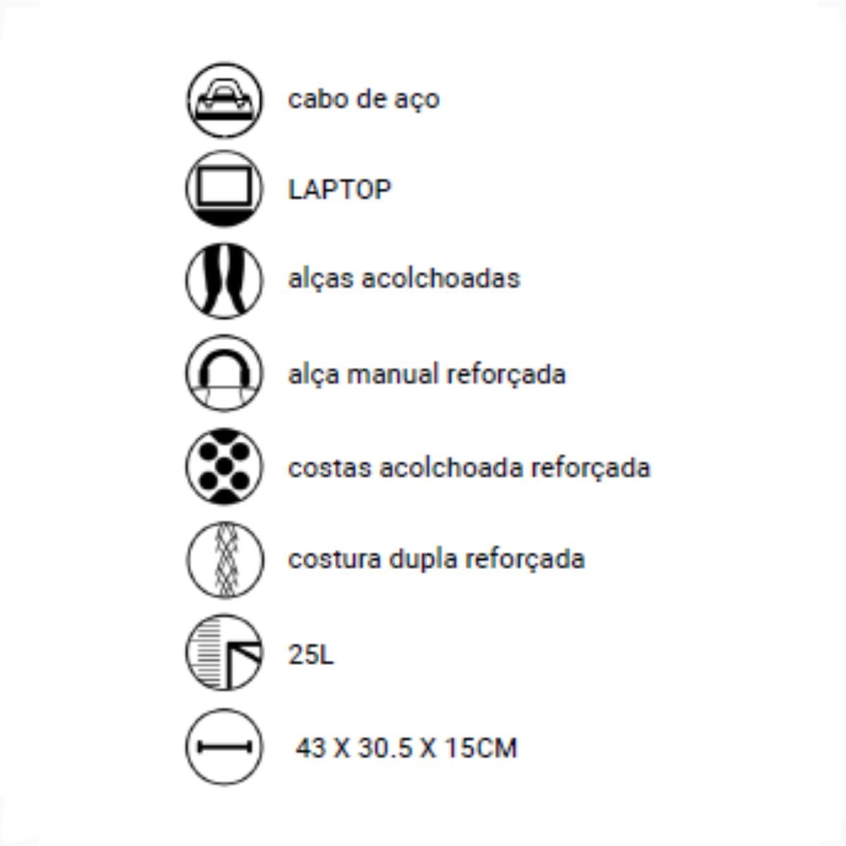 Mochila Mormaii Cabo De Aço 25 Litros Preto 5