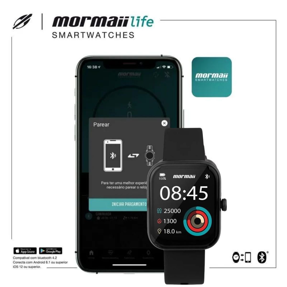 Relógio Smartwatch Mormaii Unissex Life Preto 6