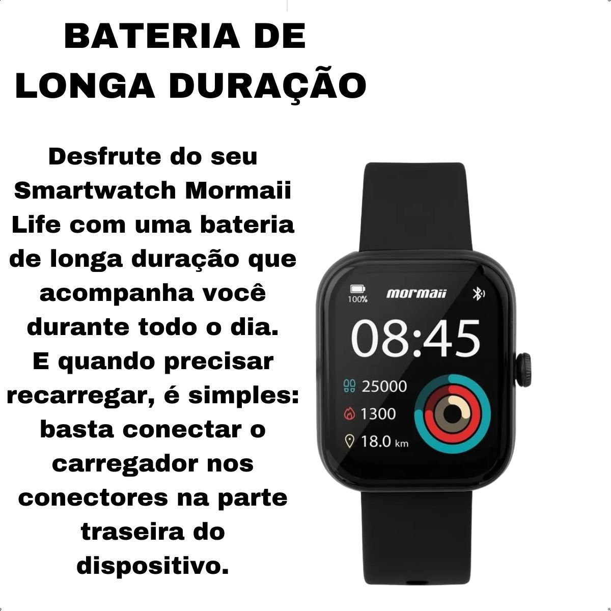 Relógio Smartwatch Mormaii Unissex Life Preto 8