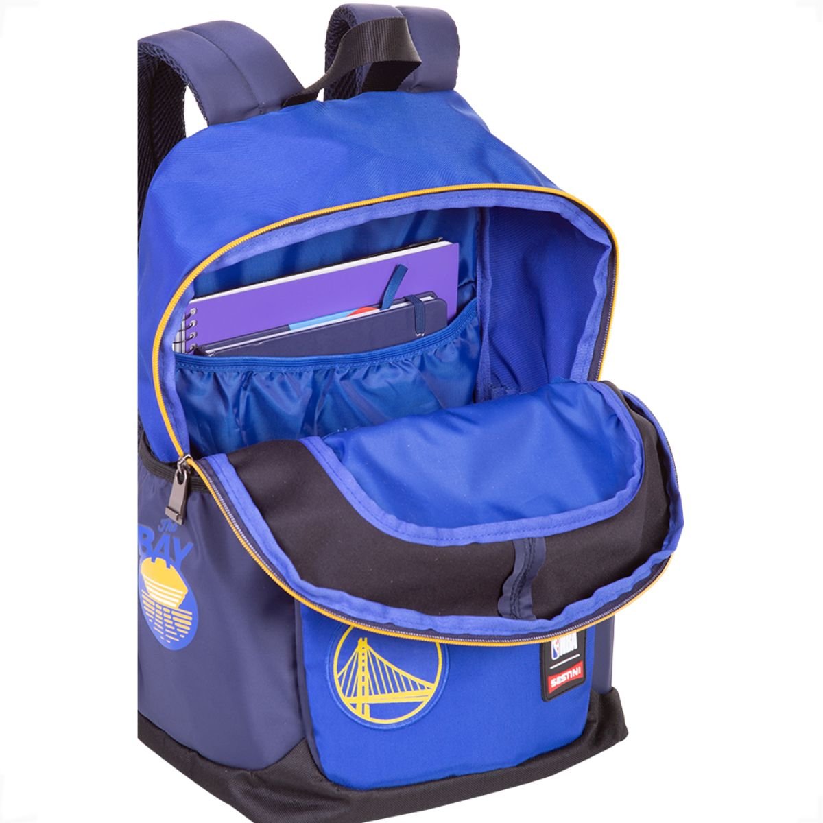 Mochila Sestini NBA Golden State Warriors 24L Reforçada Azul 3