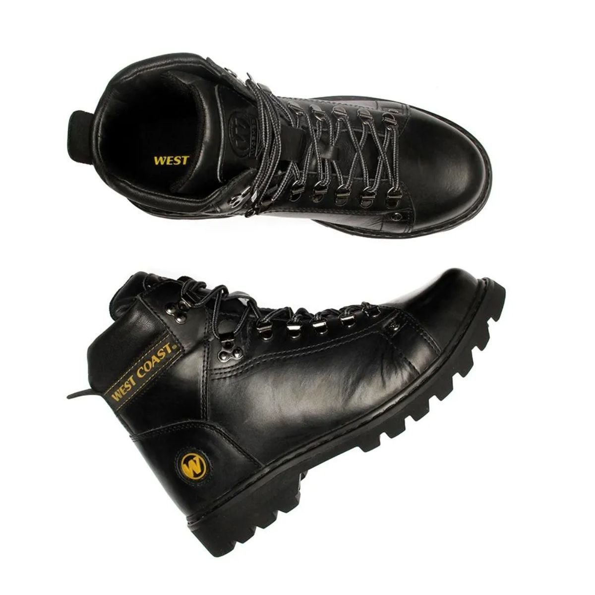 Bota Couro West Coast Worker Classic Masculina Preto 8