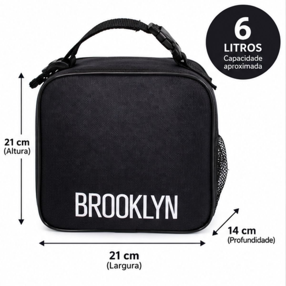 Lancheira 3D NBA Brooklyn Nets Maccabi Basquete 6 Litros Preto 6